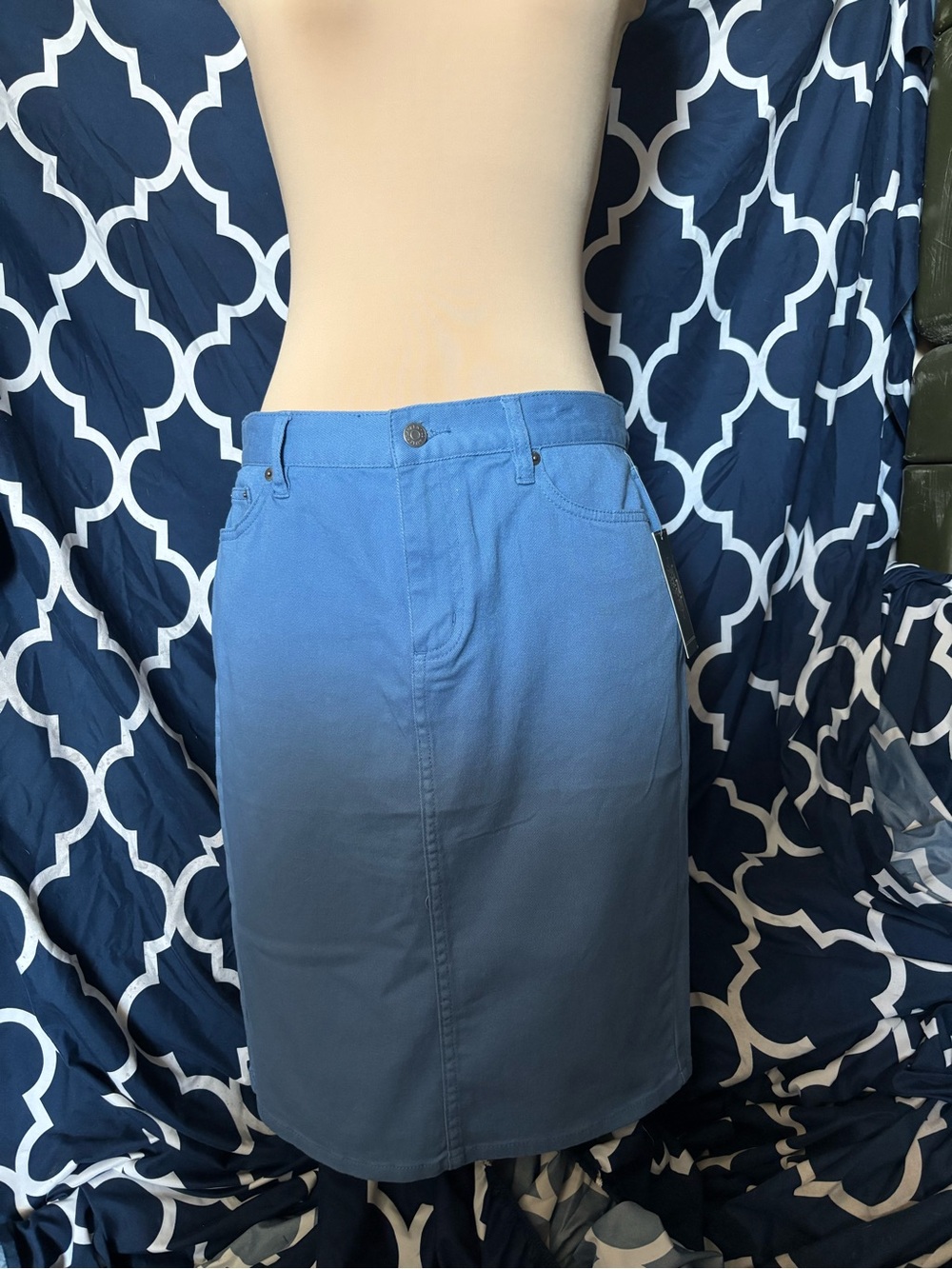 Lauren Ralph Lauren Blue Jean Pencil Skirt